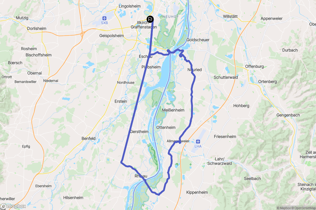 Illkirch-Graffenstaden : carte du parcours de randonnée - France