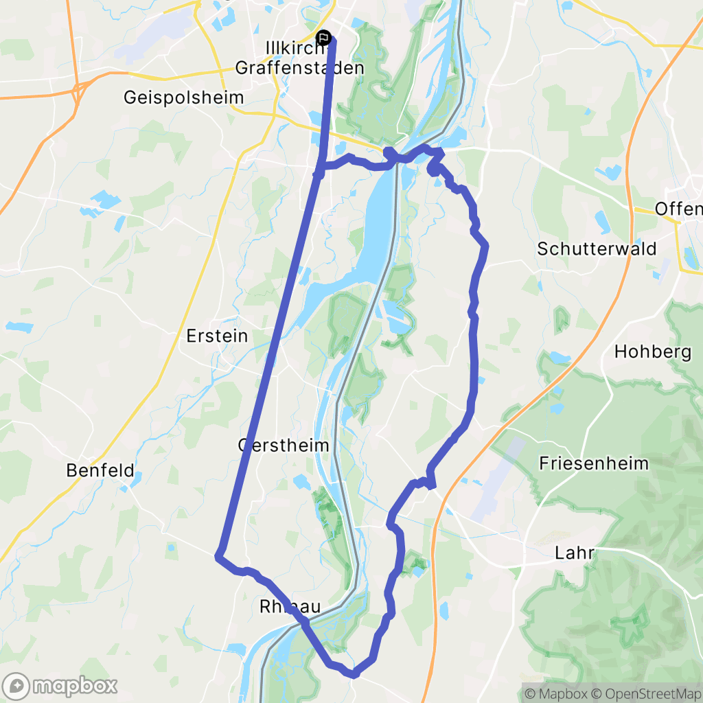 Illkirch-Graffenstaden : carte du parcours de randonnée - France