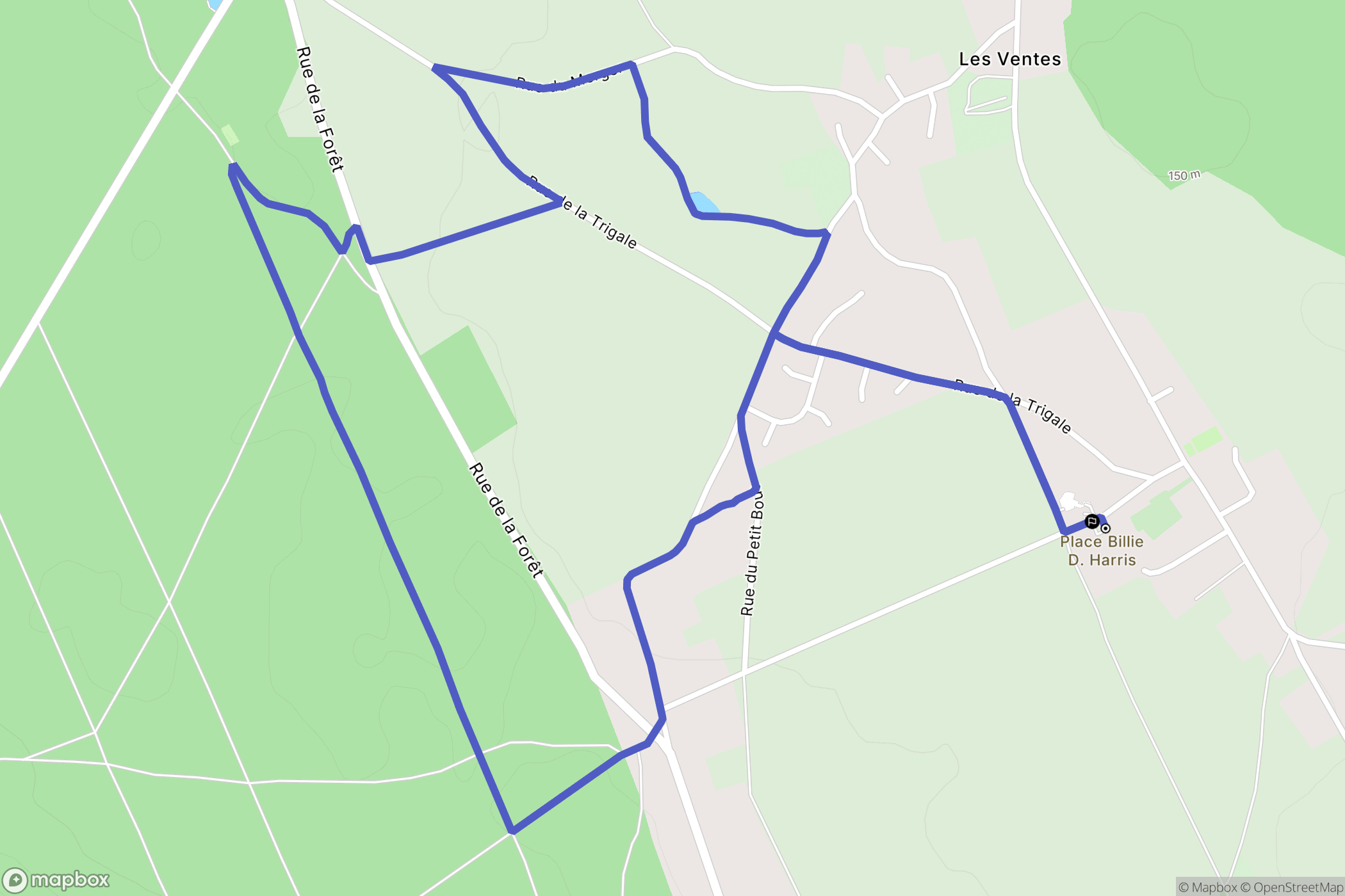 Les Ventes : carte du parcours de randonnée - France