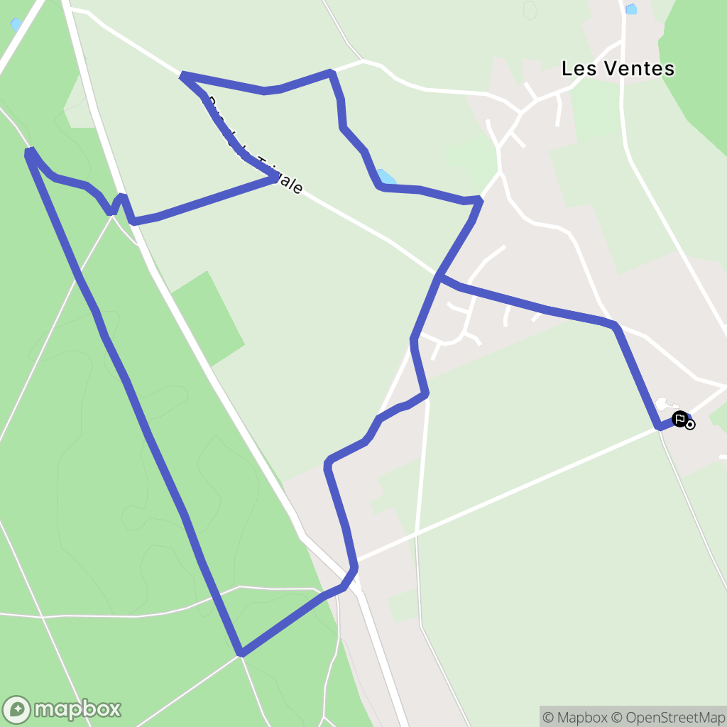 Les Ventes : carte du parcours de randonnée - France