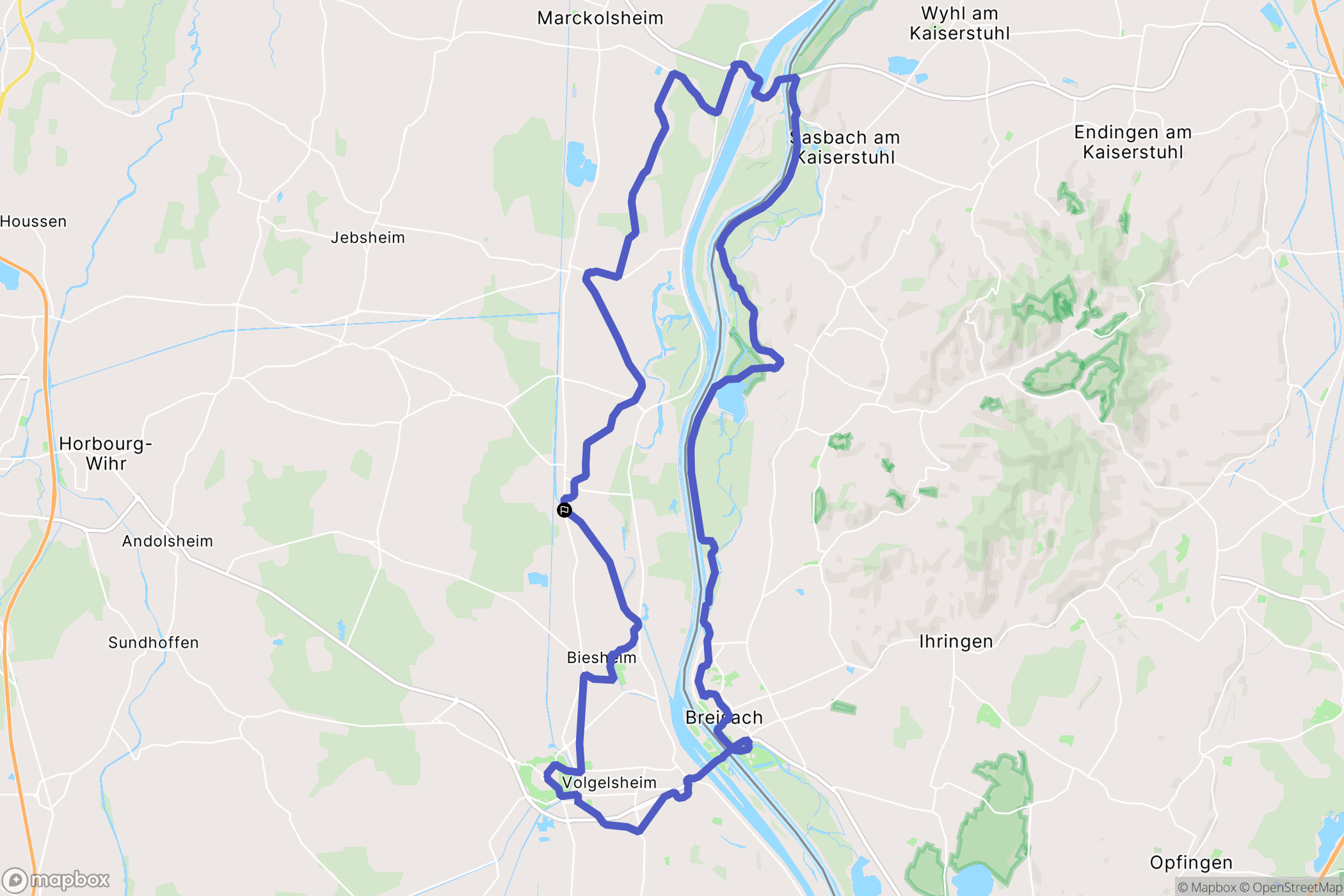 Kunheim : carte du parcours de randonnée - France