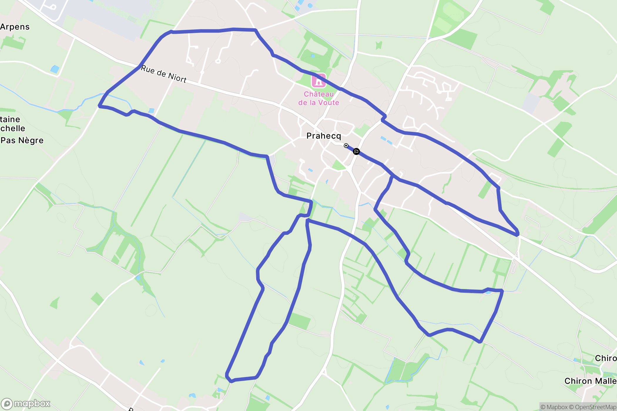 Prahecq : carte du parcours de randonnée - France