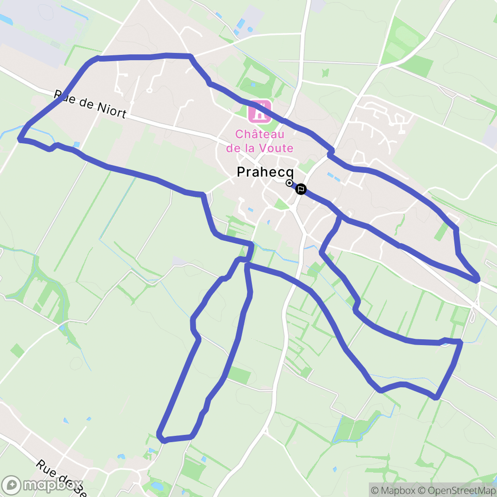 Prahecq : carte du parcours de randonnée - France