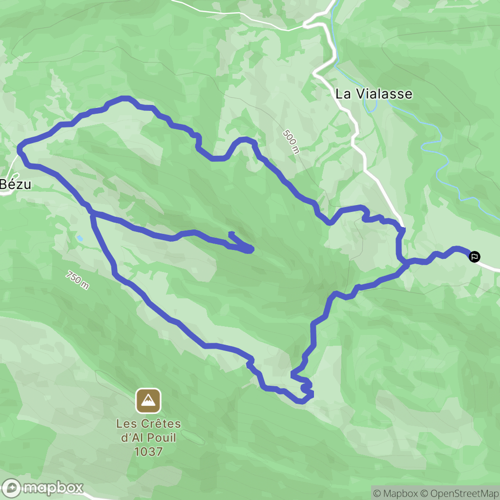 Bugarach : carte du parcours de randonnée - France
