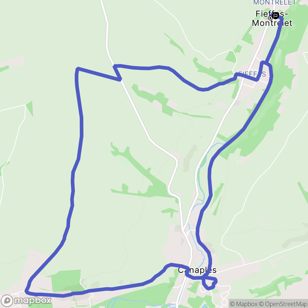Fieffes-Montrelet : carte du parcours de randonnée - France