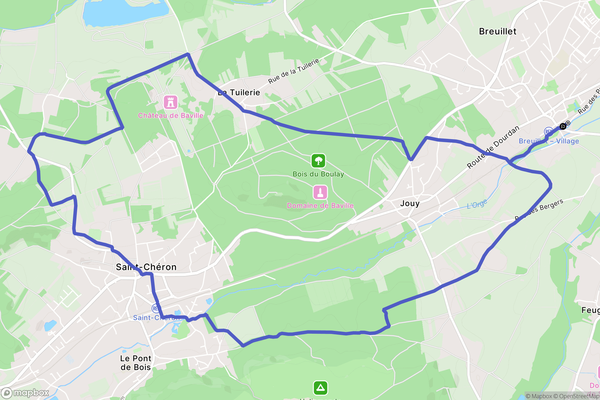 Breuillet : carte du parcours de randonnée - France