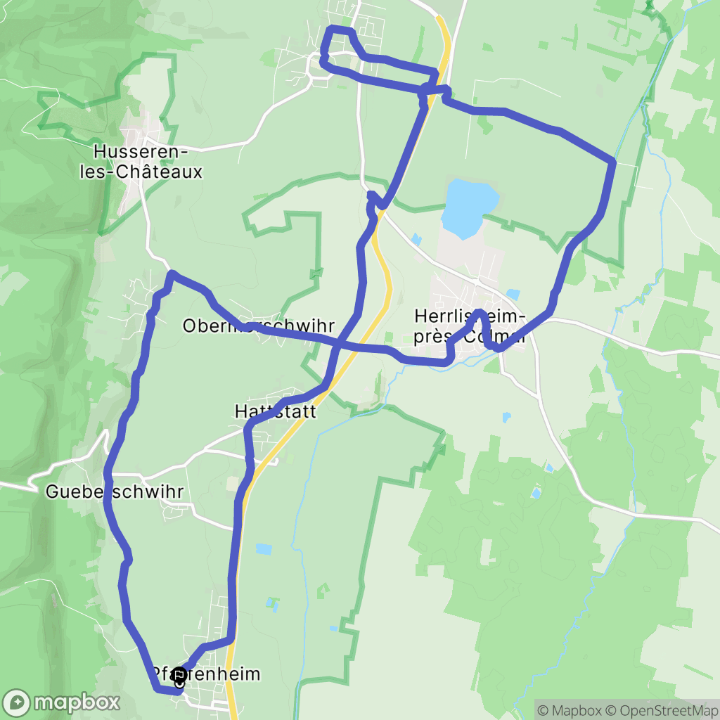 Pfaffenheim : carte du parcours de randonnée - France