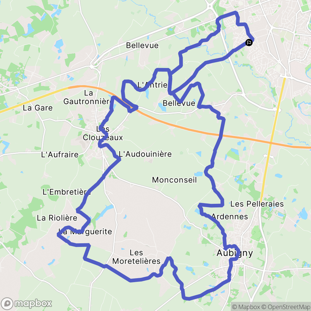 La Roche-sur-Yon : carte du parcours de randonnée - France