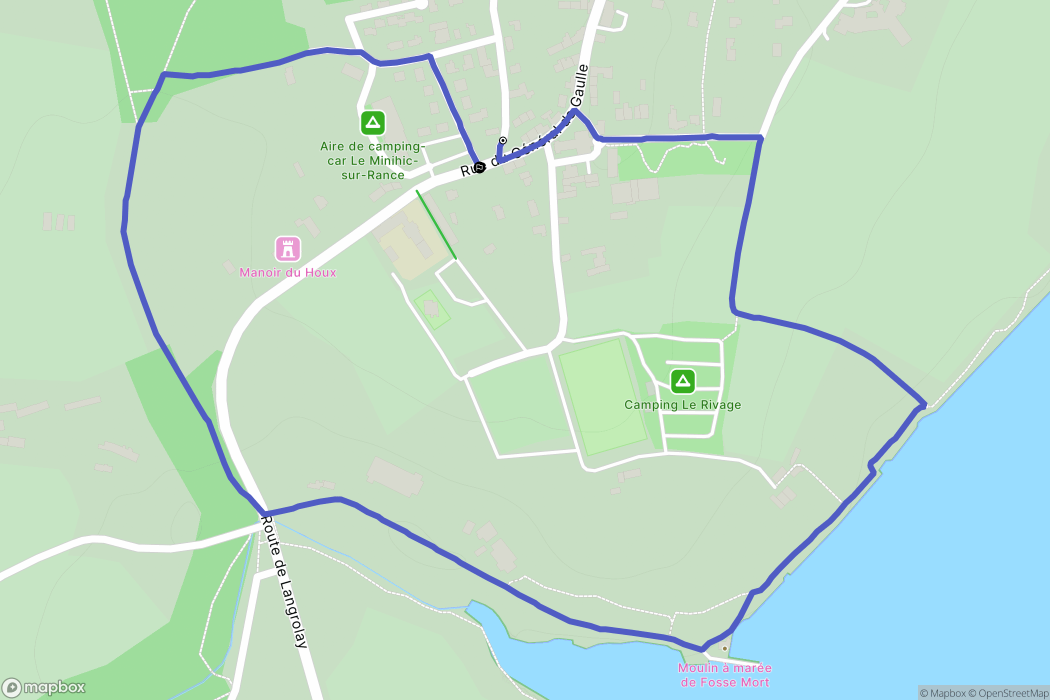 Le Minihic-sur-Rance : carte du parcours de randonnée - France