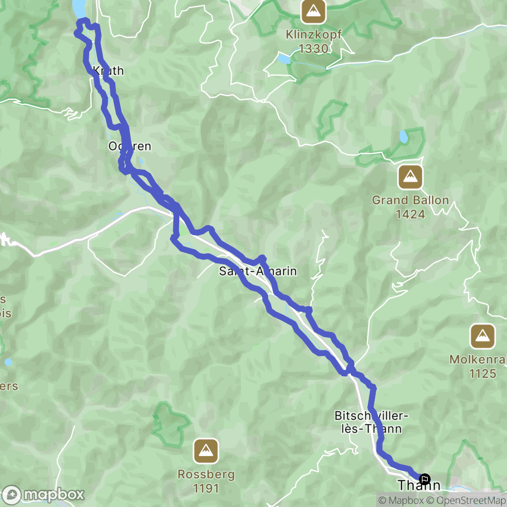 Thann : carte du parcours de randonnée - France