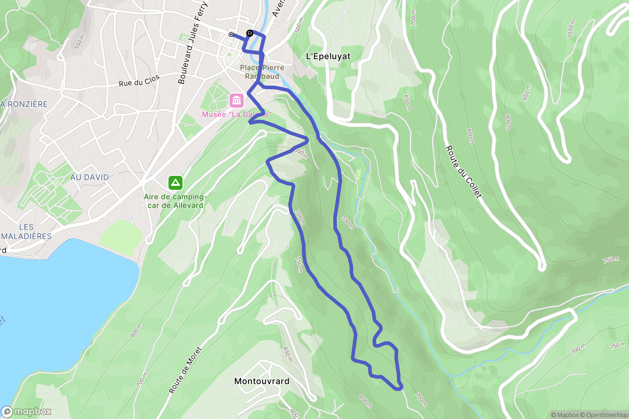 Allevard : carte du parcours de randonnée - France