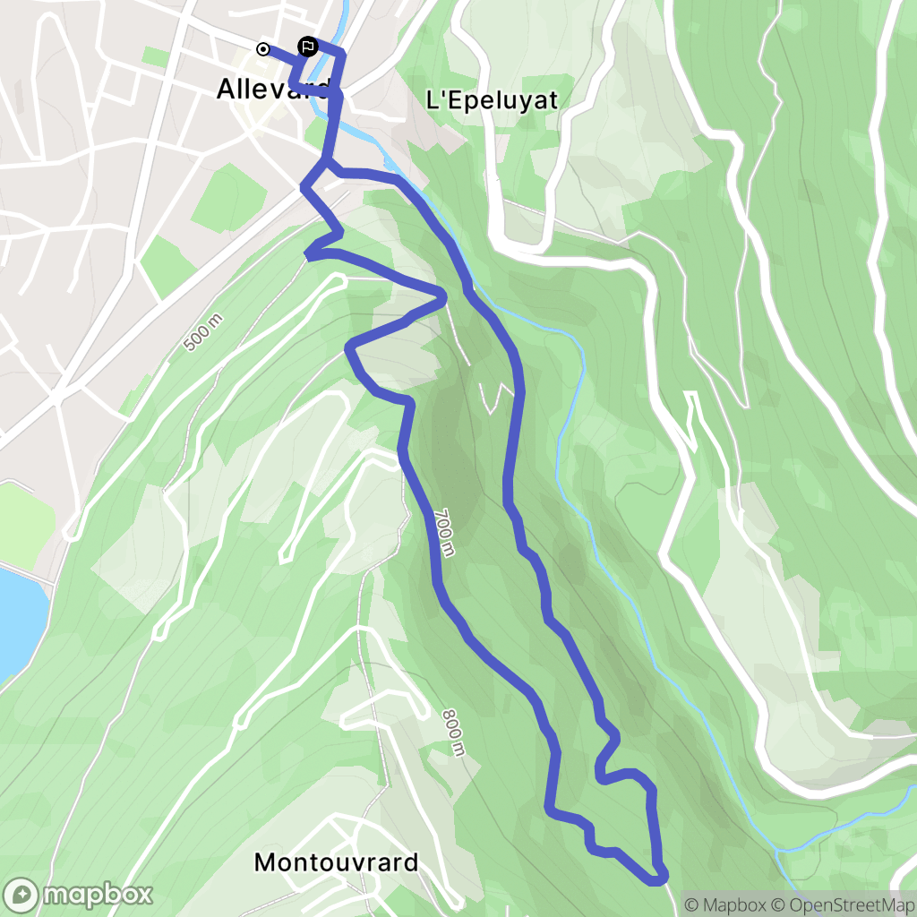 Allevard : carte du parcours de randonnée - France