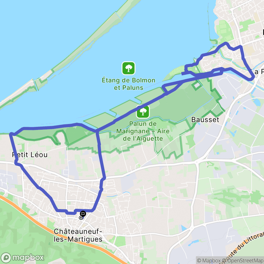 Châteauneuf-les-Martigues : carte du parcours de randonnée - France