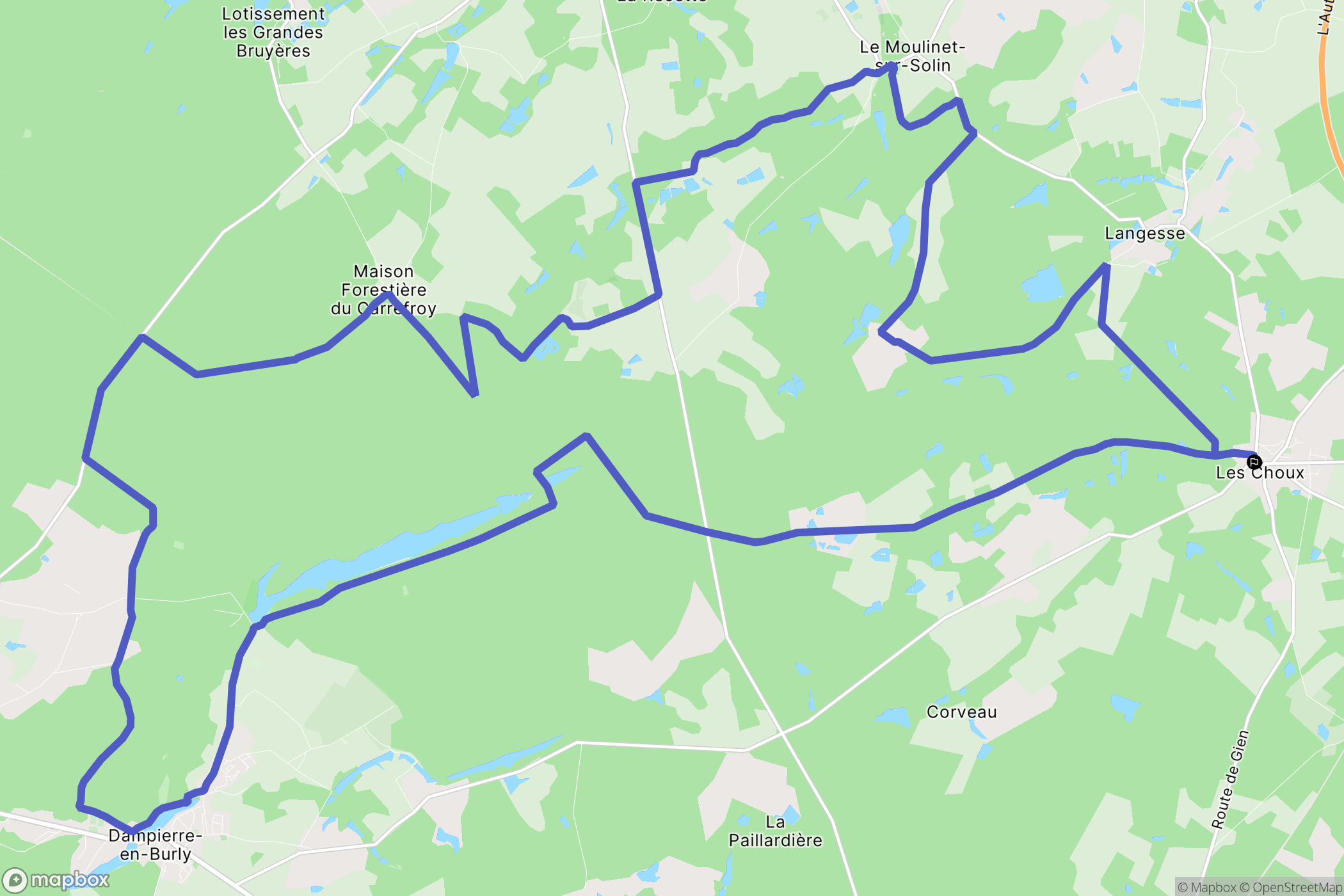 Les Choux : carte du parcours de randonnée - France