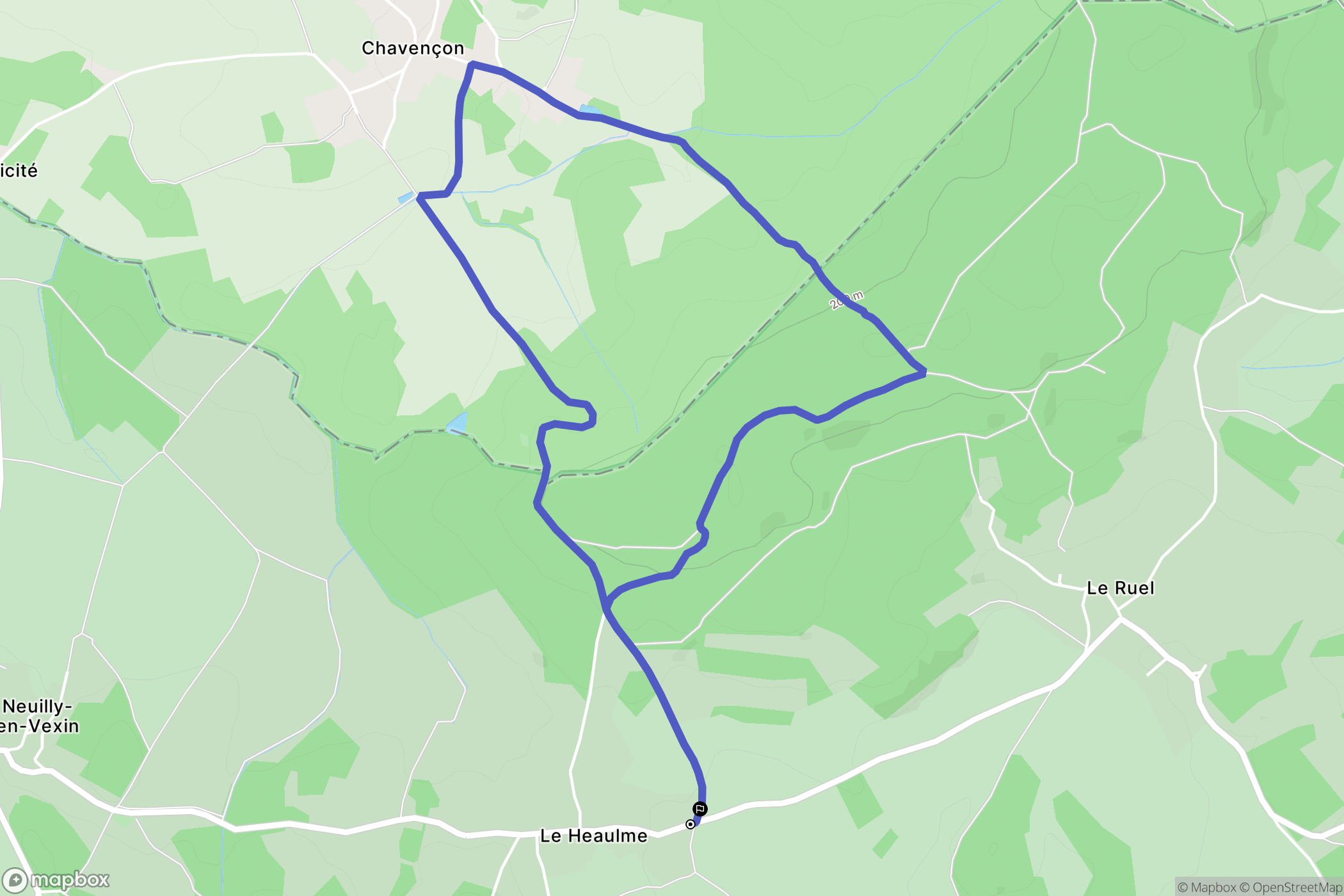 Le Heaulme : carte du parcours de randonnée - France