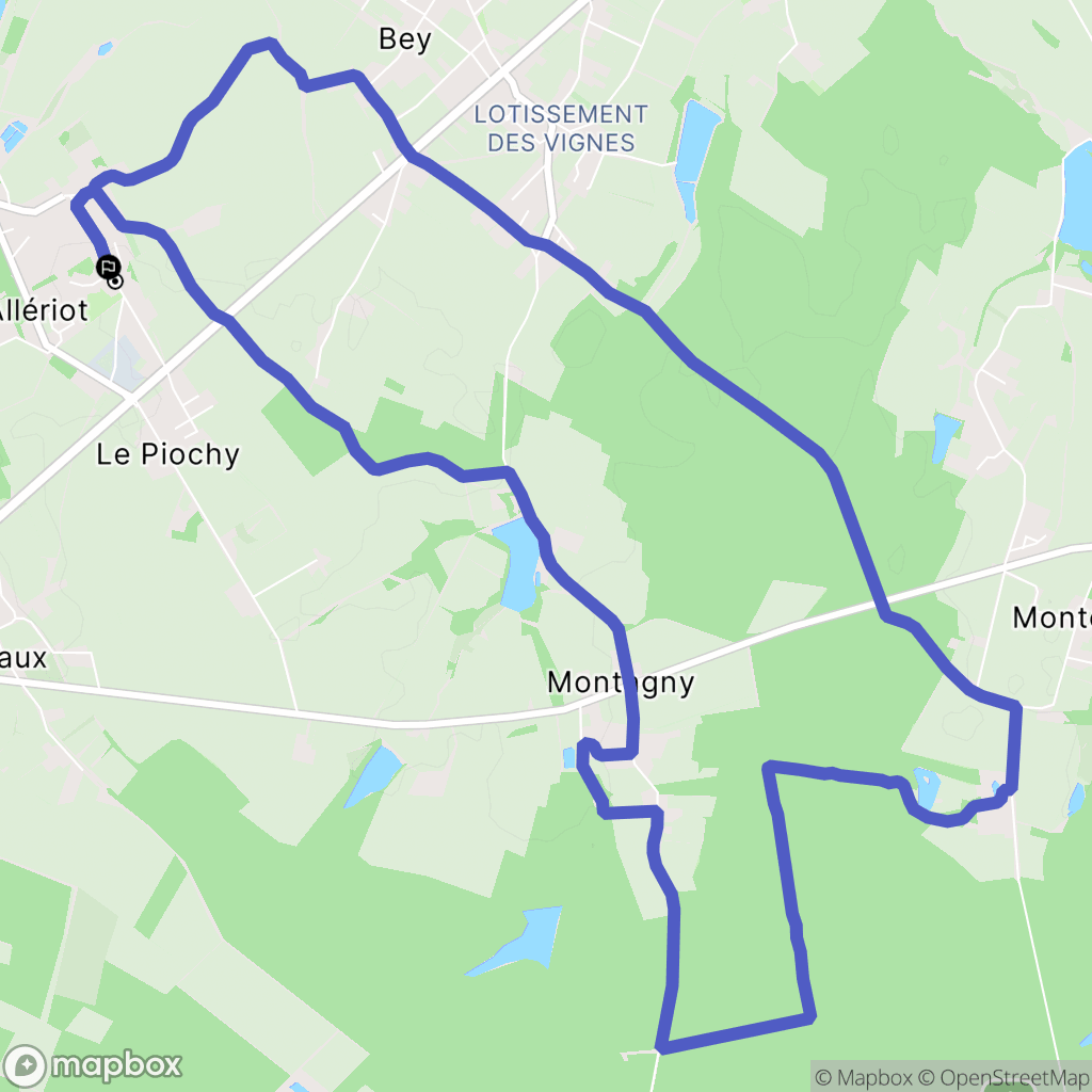 Allériot : carte du parcours de randonnée - France