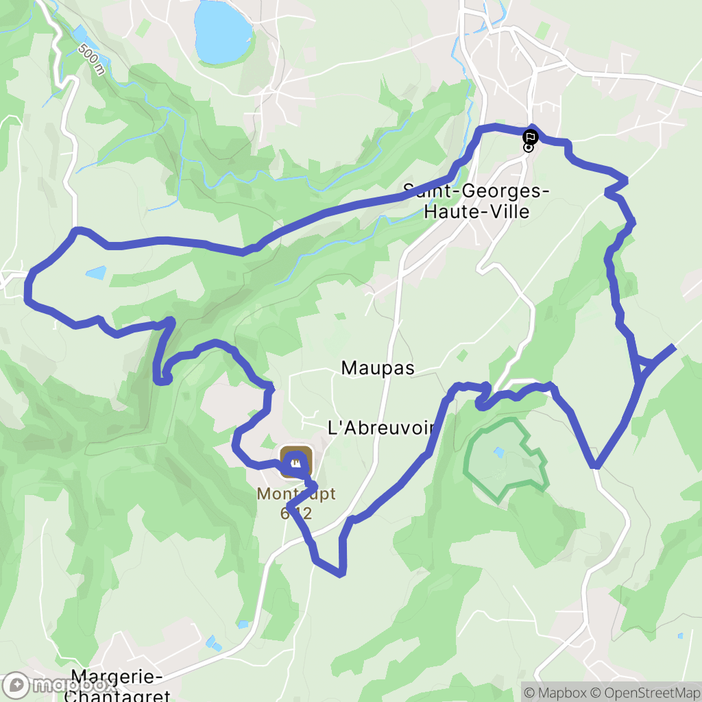 Saint-Georges-Haute-ville : carte du parcours de randonnée - France