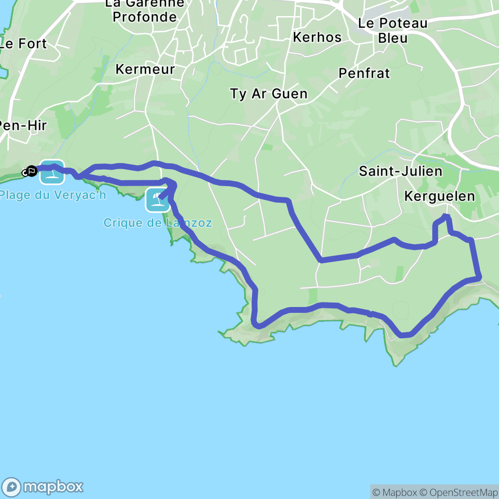 Camaret-sur-Mer : carte du parcours de randonnée - France