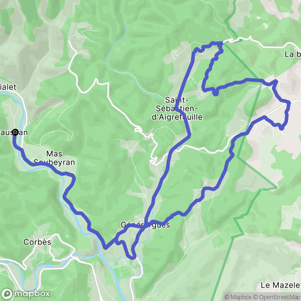 Mialet : carte du parcours de randonnée - France