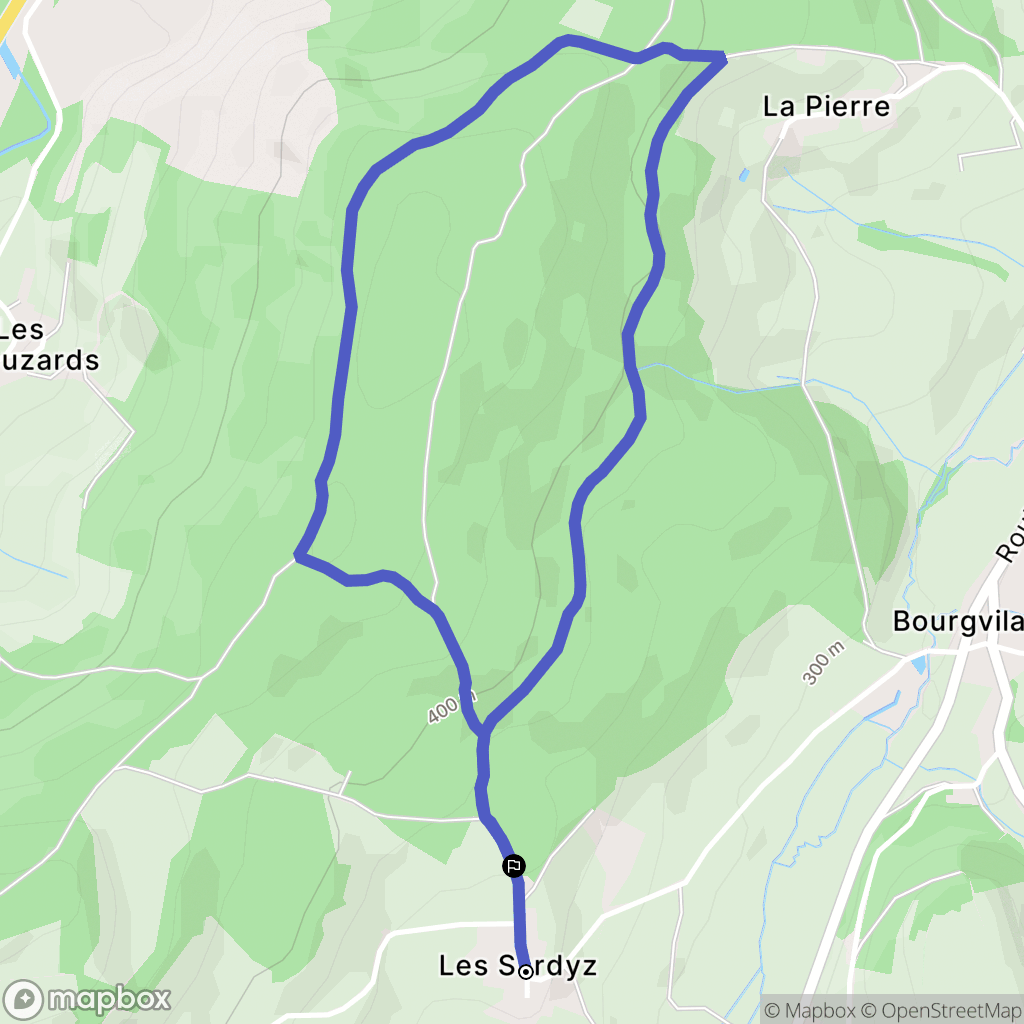 Bourgvilain : carte du parcours de randonnée - France