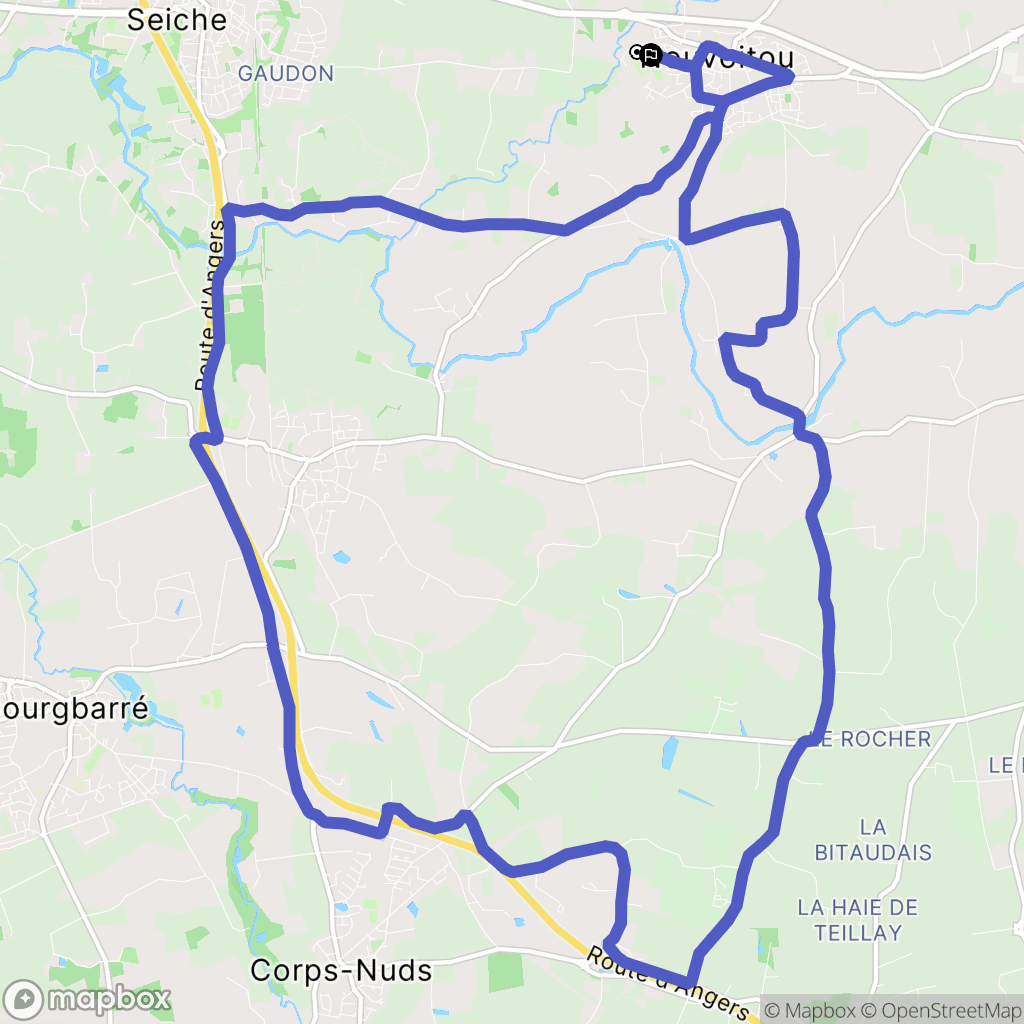 Nouvoitou : carte du parcours de randonnée - France