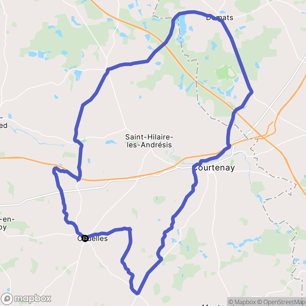 Chuelles : carte du parcours de randonnée - France