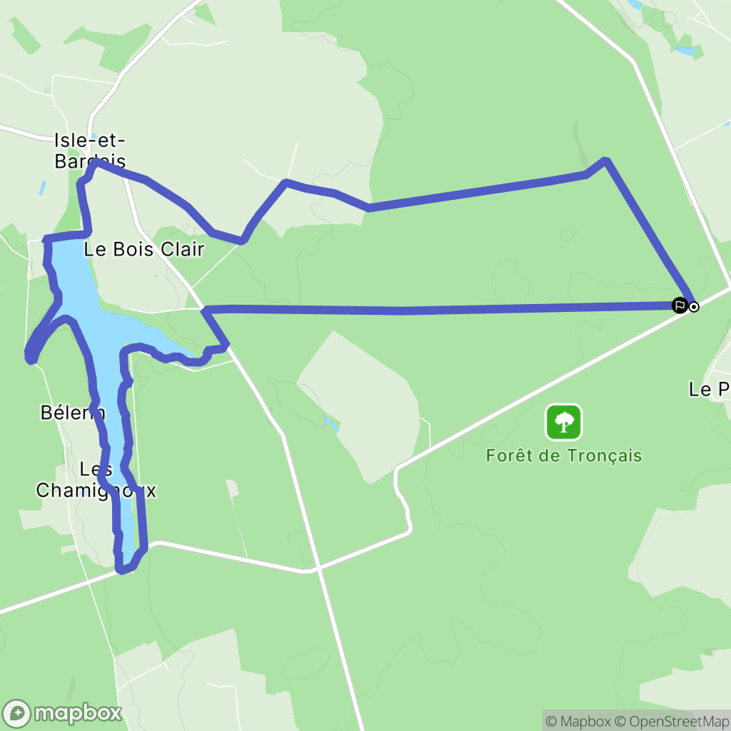 Isle-et-Bardais : carte du parcours de randonnée - France