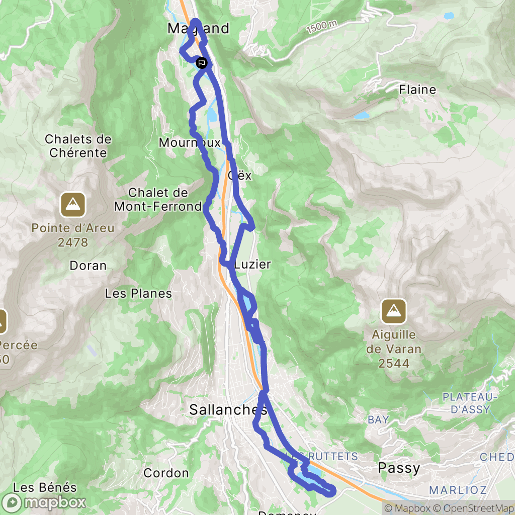 Magland : carte du parcours de randonnée - France