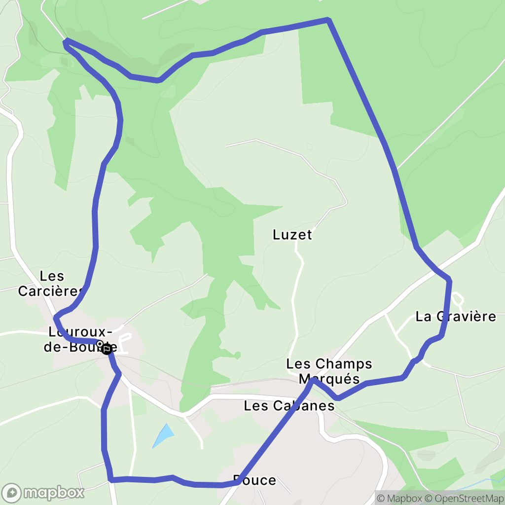Louroux-de-Bouble : carte du parcours de randonnée - France