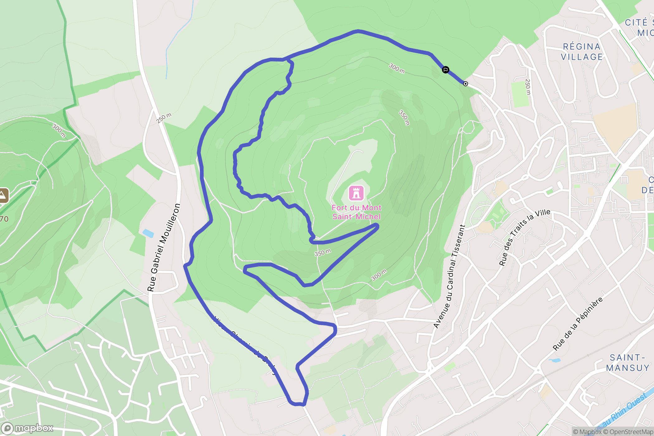 Toul : carte du parcours de randonnée - France