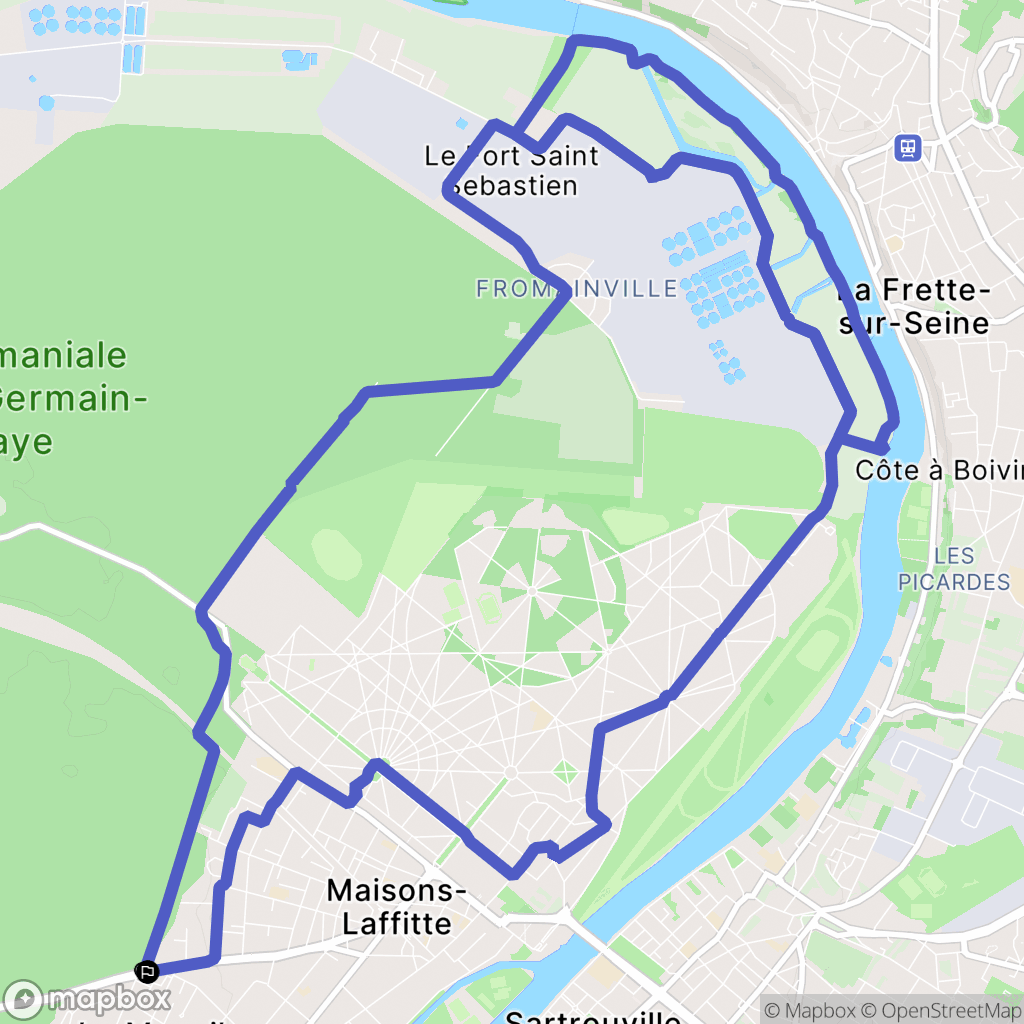 Saint-Germain-en-Laye : carte du parcours de randonnée - France