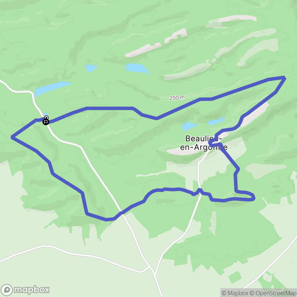 Beaulieu-en-Argonne : carte du parcours de randonnée - France