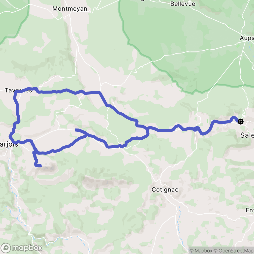 Salernes : carte du parcours de randonnée - France