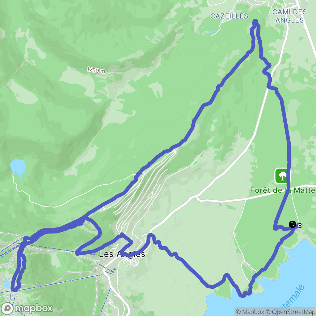 Matemale : carte du parcours de randonnée - France