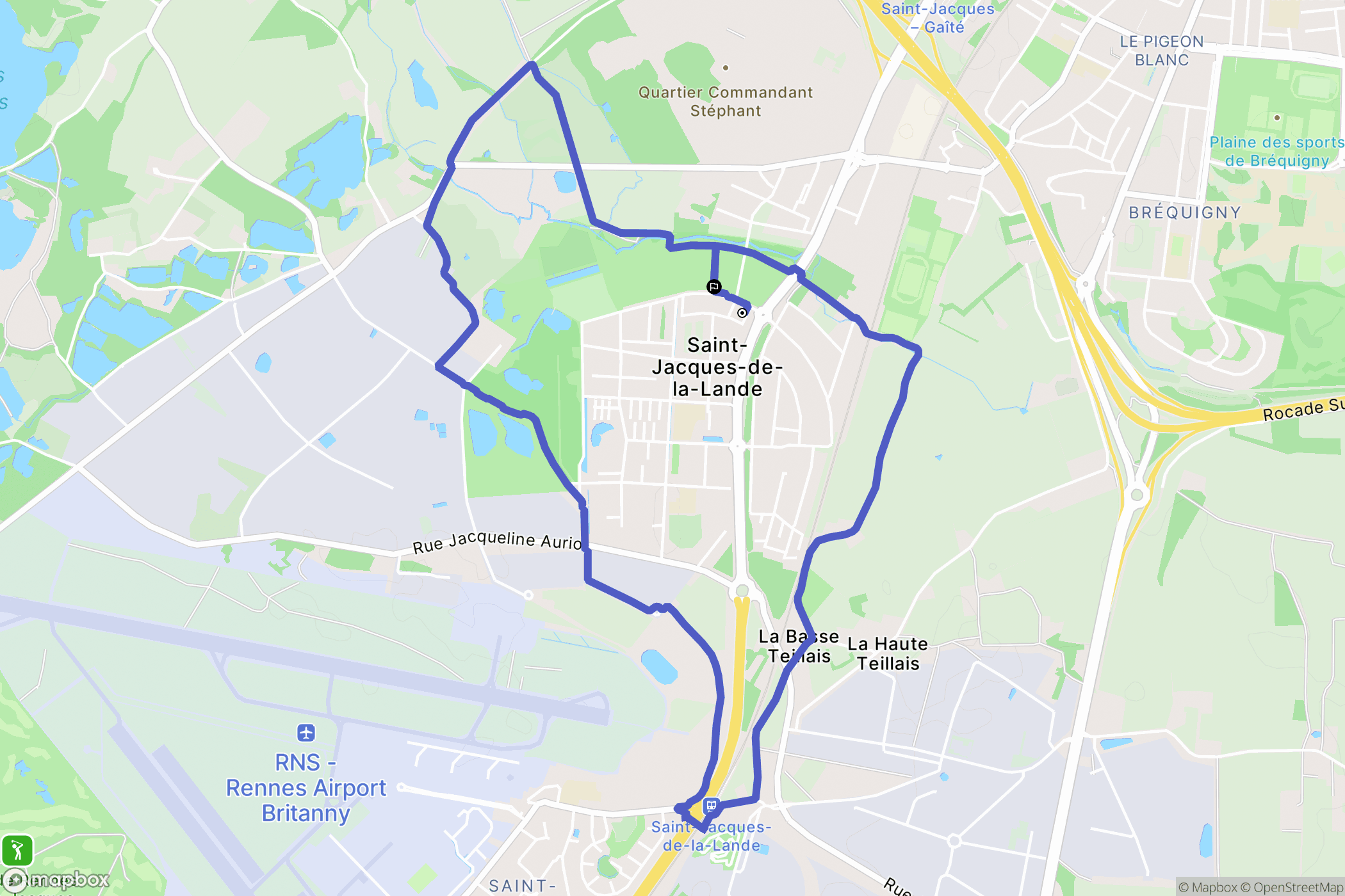 Saint-Jacques-de-la-Lande : carte du parcours de randonnée - France