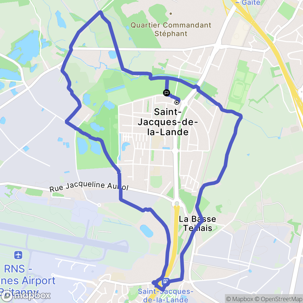 Saint-Jacques-de-la-Lande : carte du parcours de randonnée - France