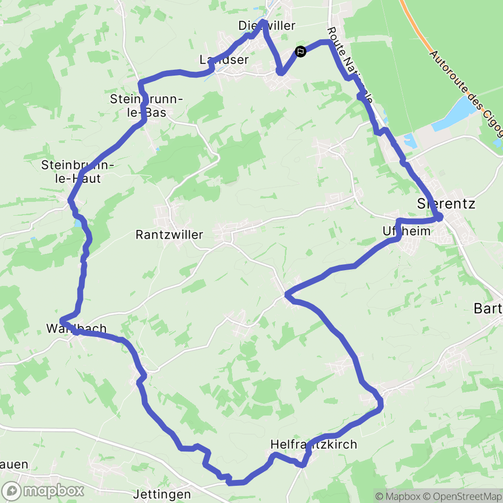 Schlierbach : carte du parcours de randonnée - France