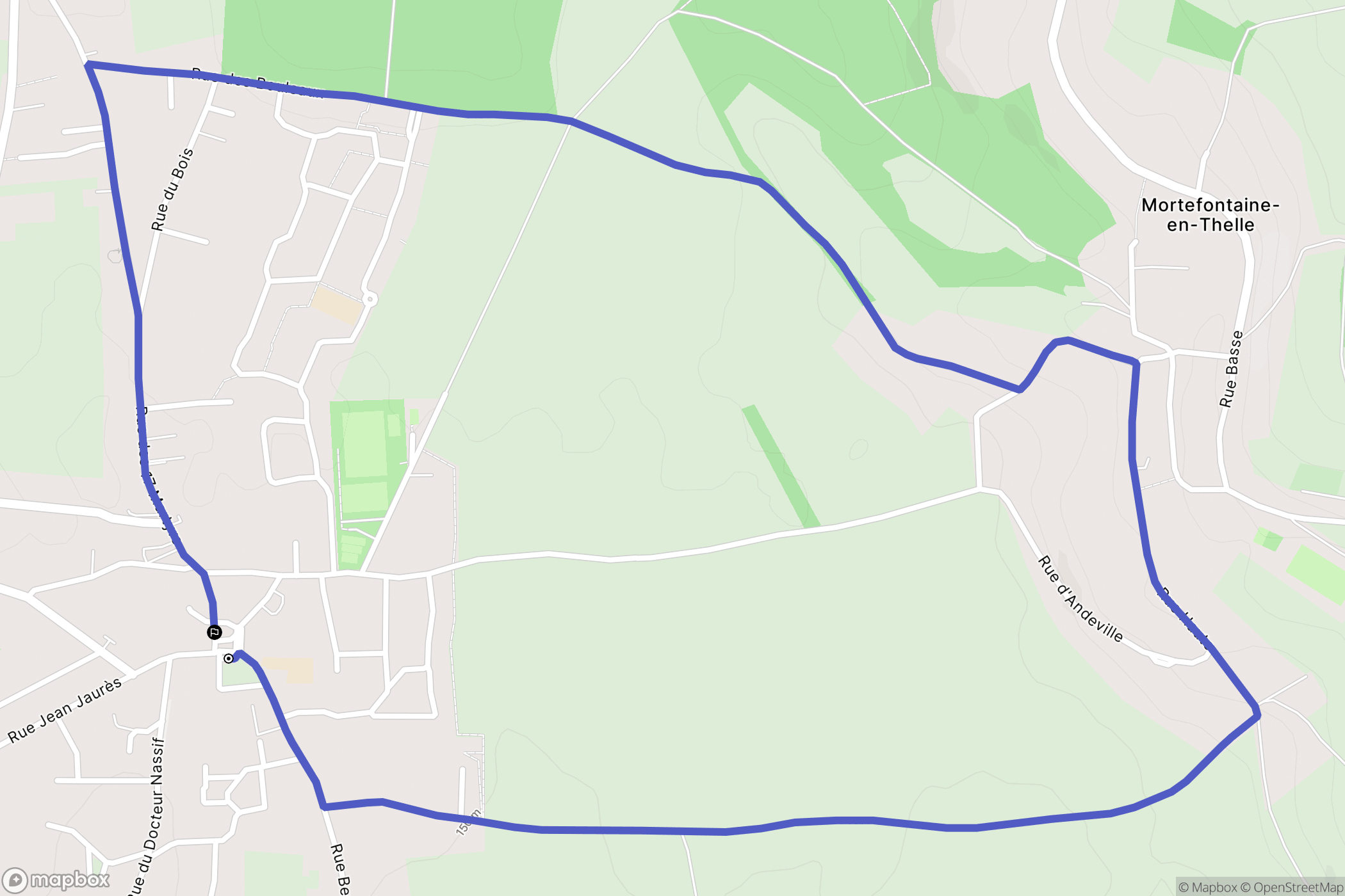 Andeville : carte du parcours de randonnée - France