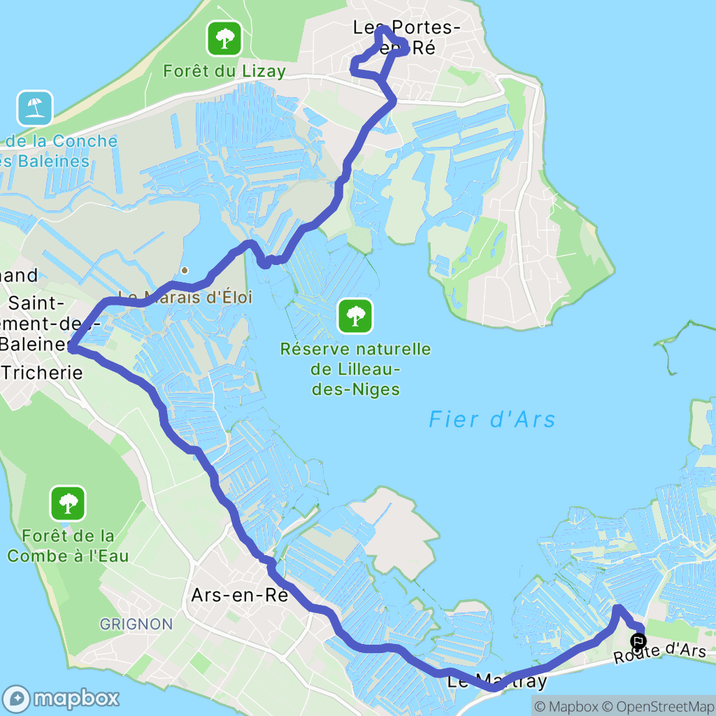 La Couarde-sur-Mer : carte du parcours de randonnée - France