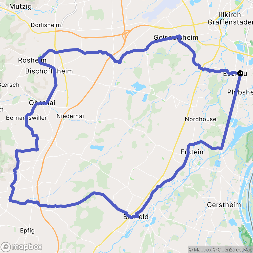 Eschau : carte du parcours de randonnée - France