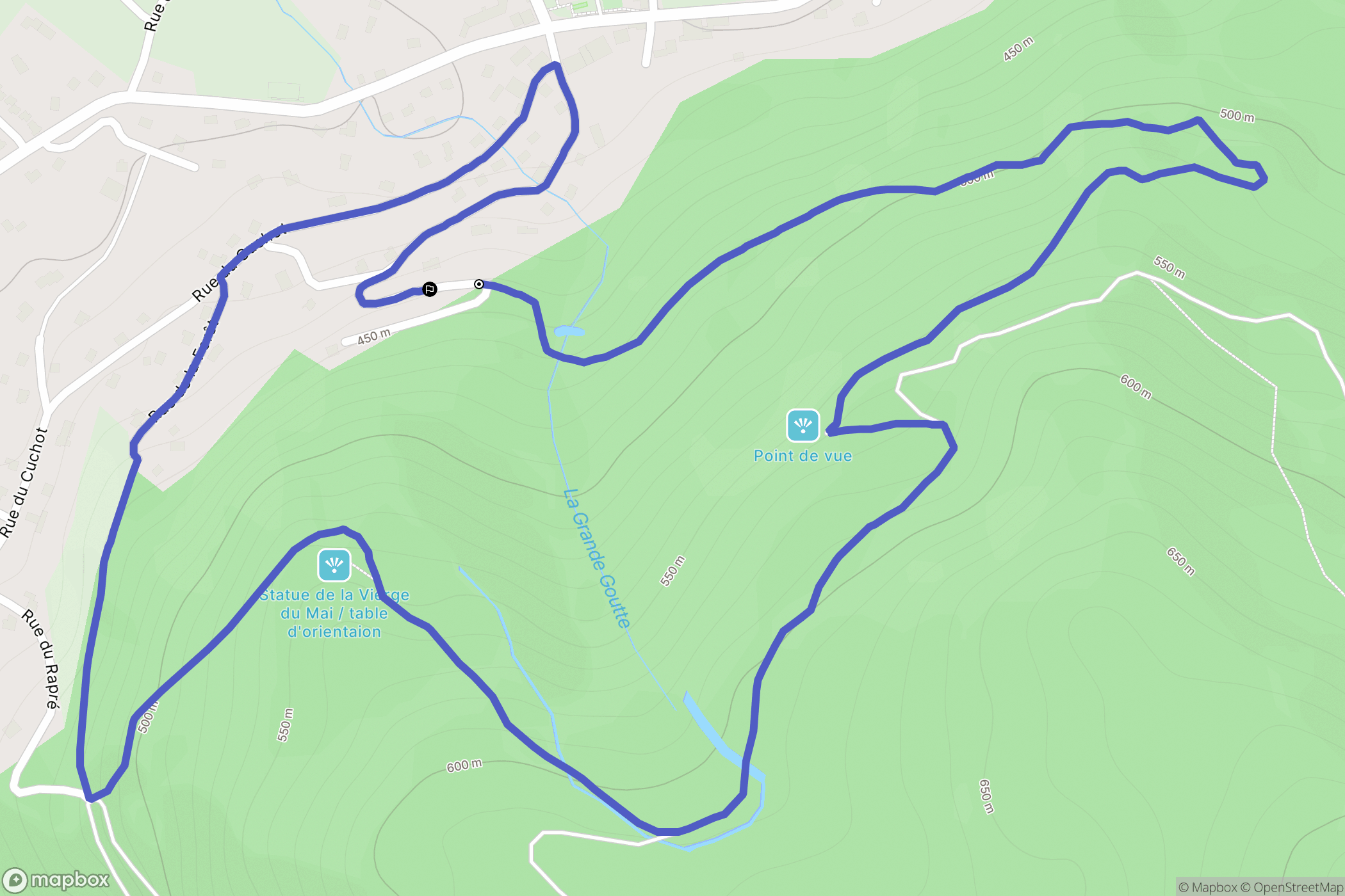 Dommartin-lès-Remiremont : carte du parcours de randonnée - France