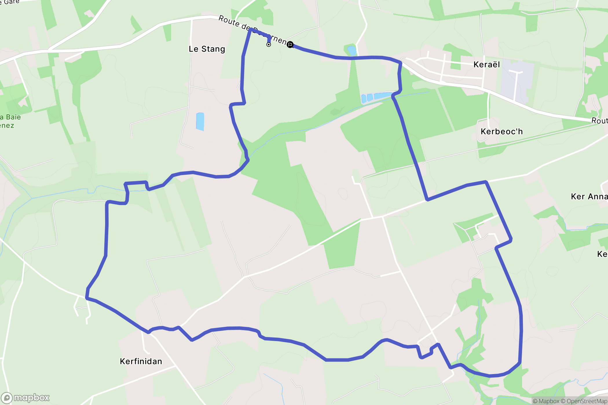 Poullan-sur-Mer : carte du parcours de randonnée - France