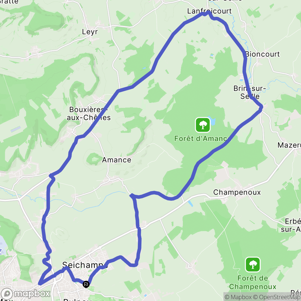 Pulnoy : carte du parcours de randonnée - France