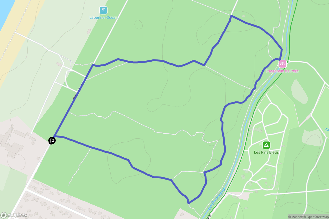 Labenne : carte du parcours de randonnée - France