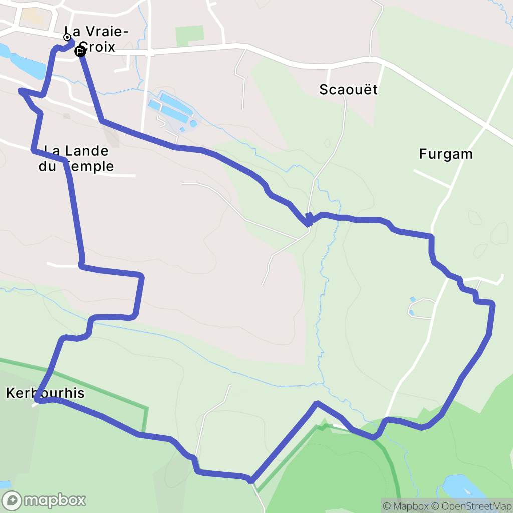 La Vraie-Croix : carte du parcours de randonnée - France