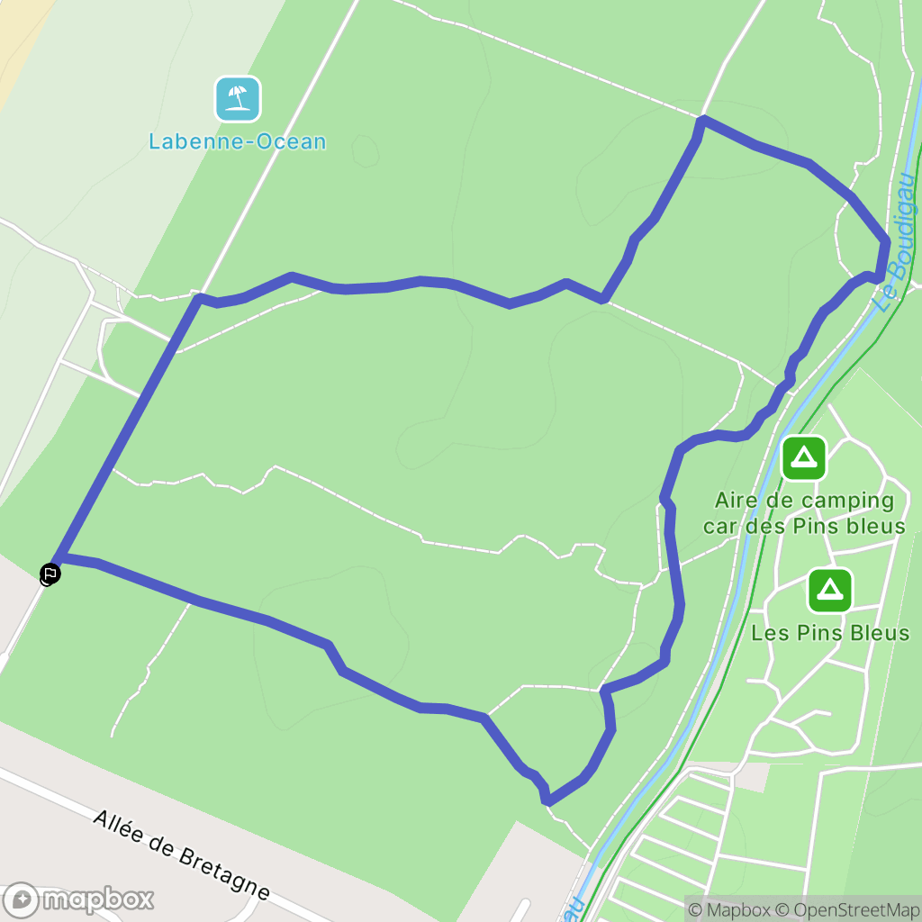 Labenne : carte du parcours de randonnée - France