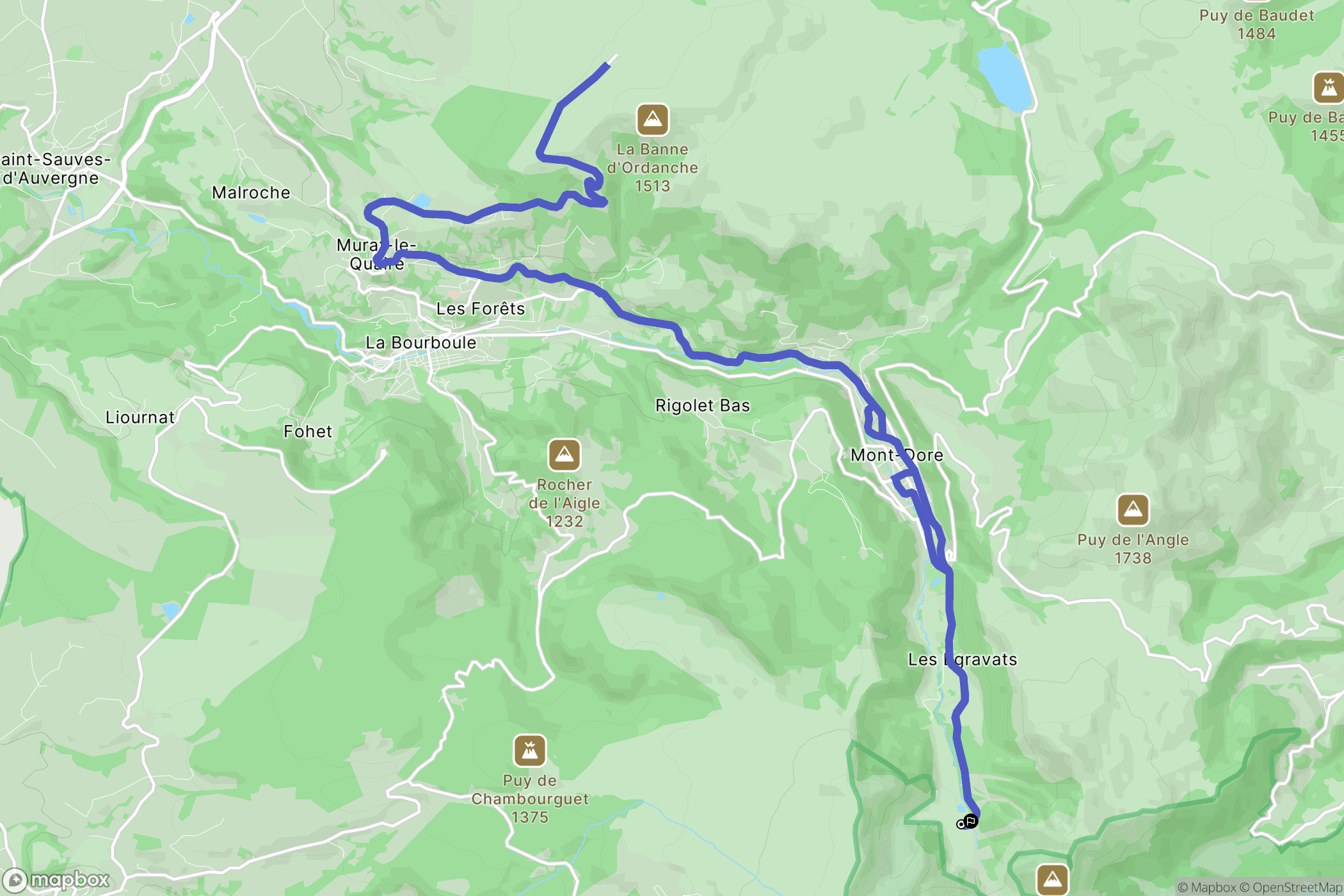 Mont-Dore : carte du parcours de randonnée - France