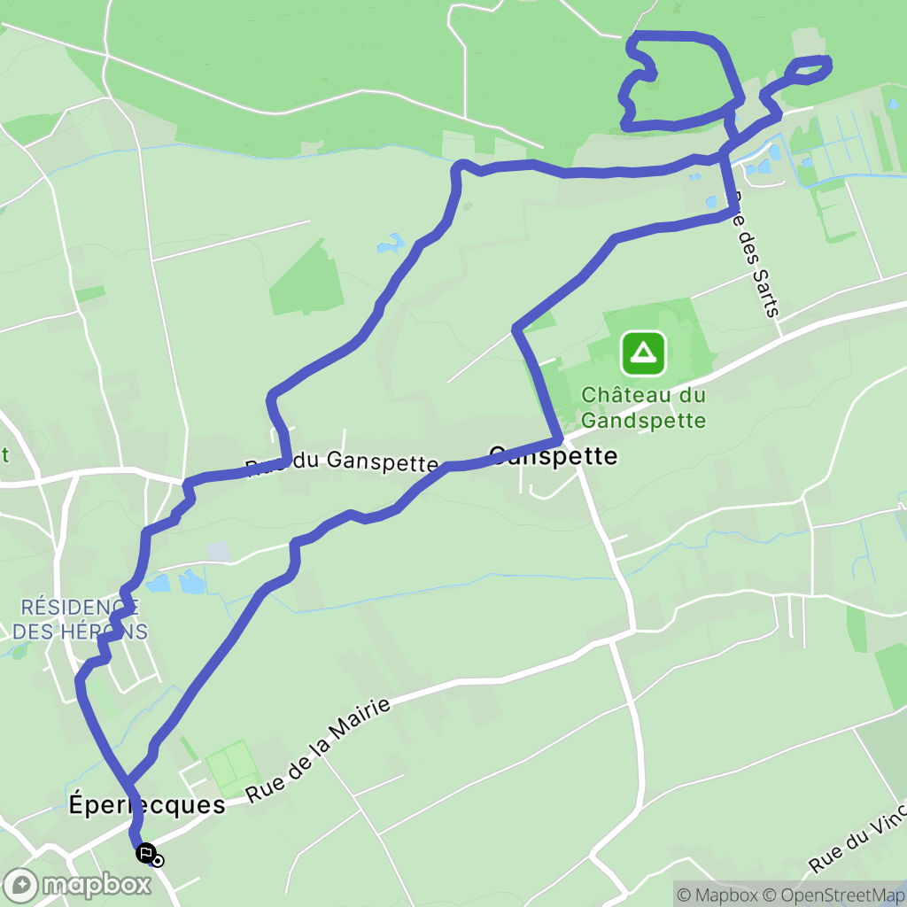 Éperlecques : carte du parcours de randonnée - France