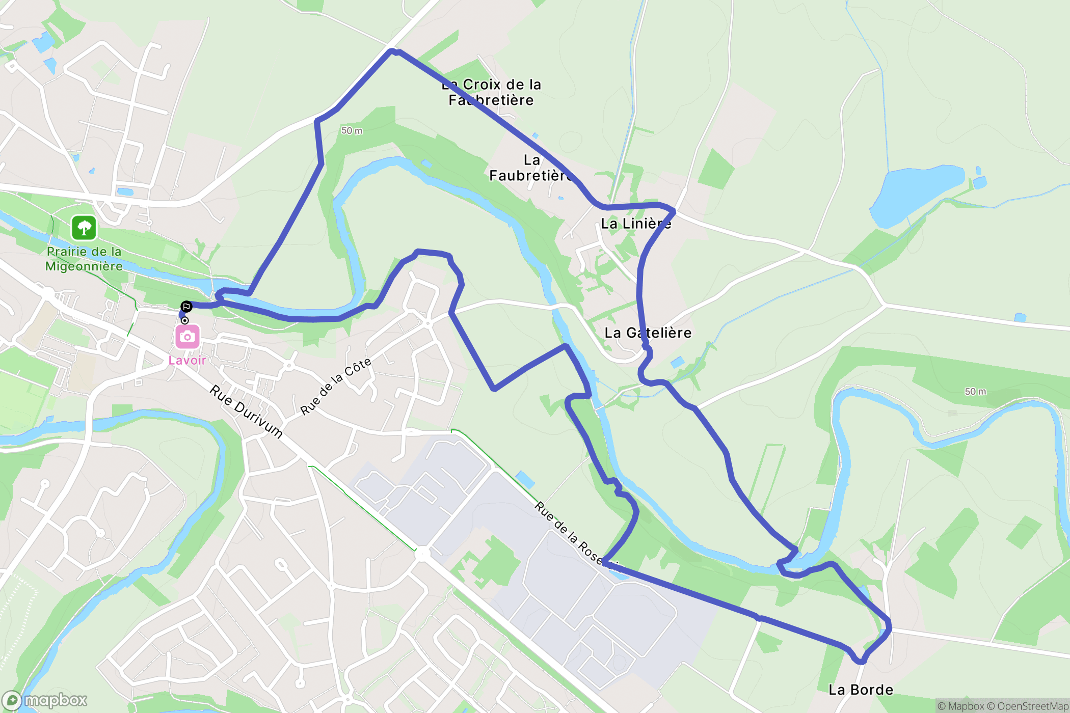 Montaigu-Vendée : carte du parcours de randonnée - France