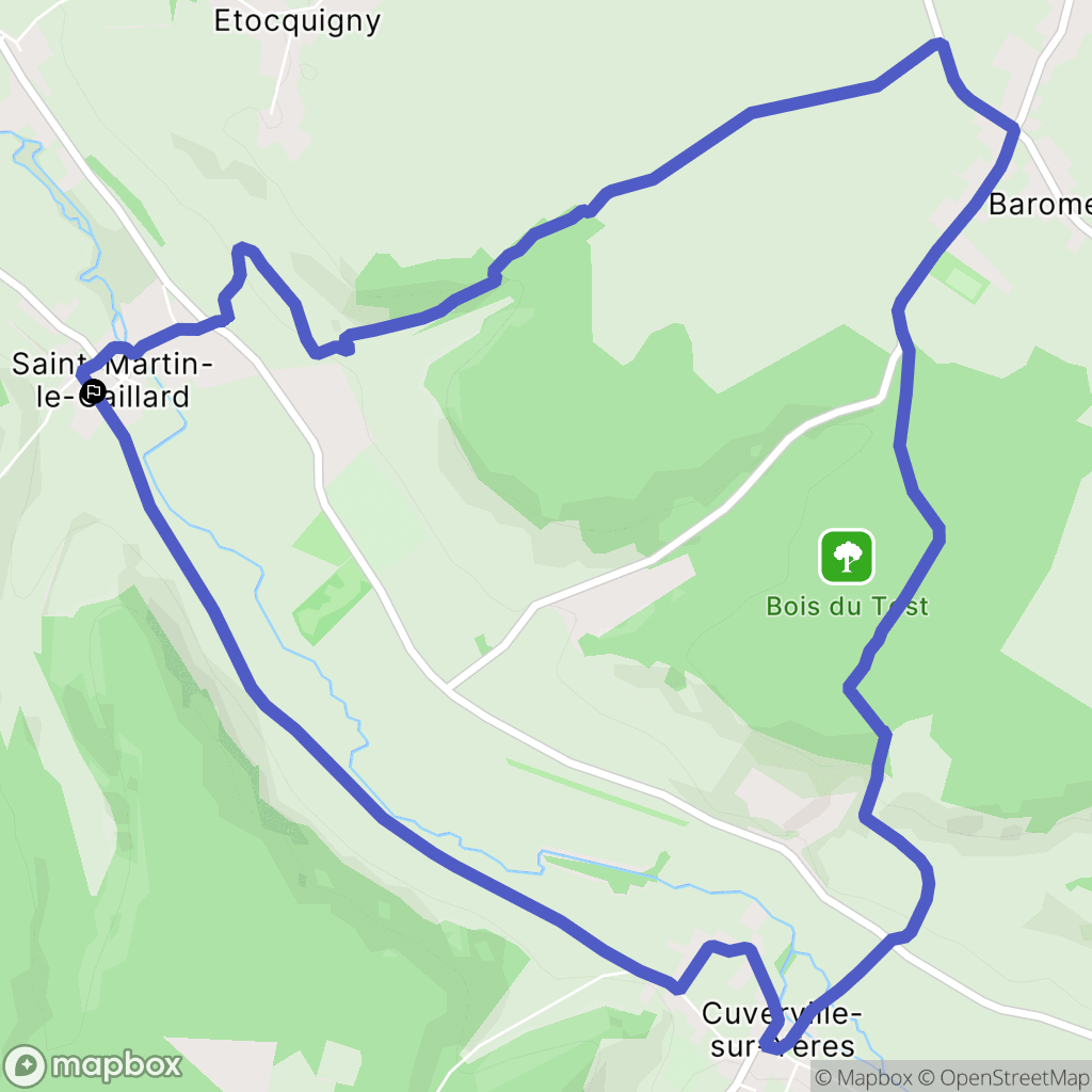 Saint-Martin-le-Gaillard : carte du parcours de randonnée - France